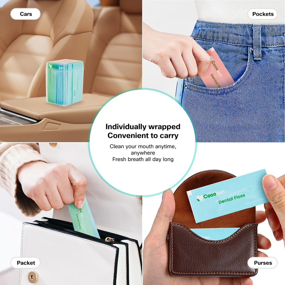 COCOBURI portable floss sticks suit purse, car, or desk use.