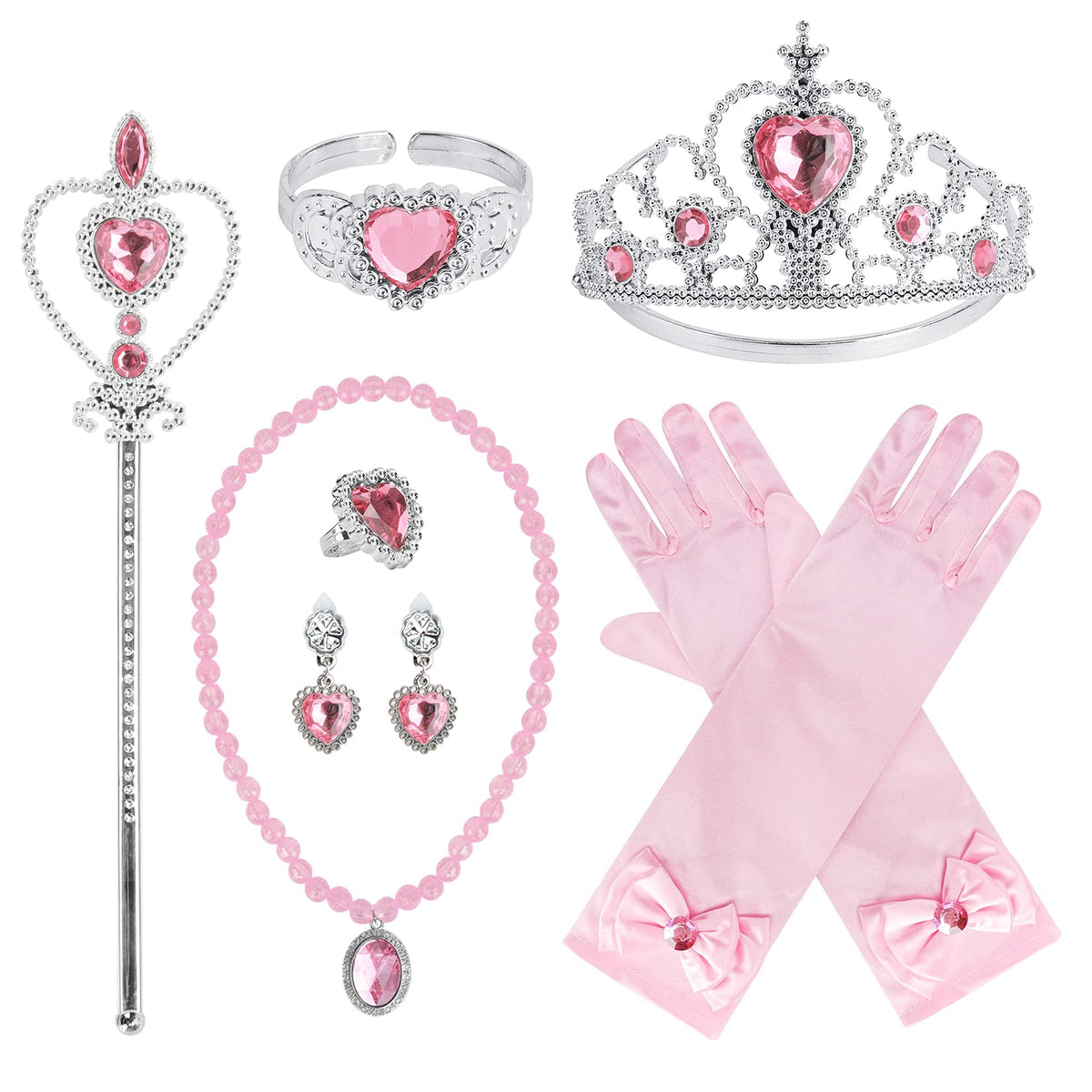 Cocojeci princess crown pink with jewels for imaginative dress-up play