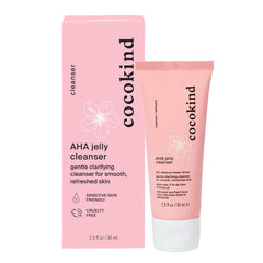 Cocokind AHA Jelly Cleanser bottle pump for gentle exfoliation.