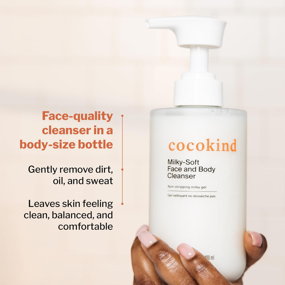 Cocokind Milky-Soft applying cleanser for calm, refreshed skin.