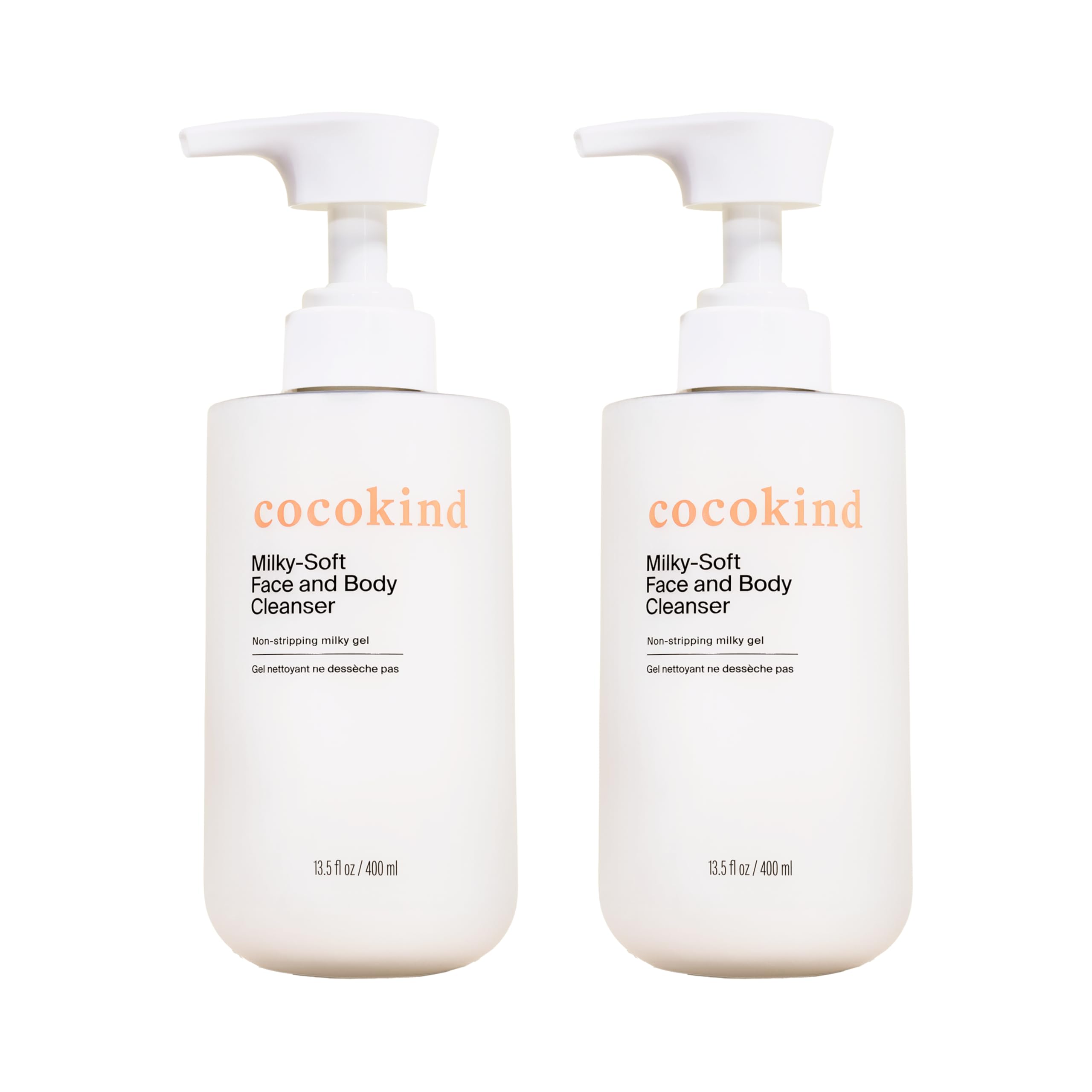 Cocokind Milky-Soft cleanser bottle for gentle daily face and body care.
