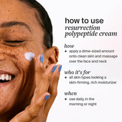 Cocokind Resurrection Polypeptide Cream being applied to the face for daily use