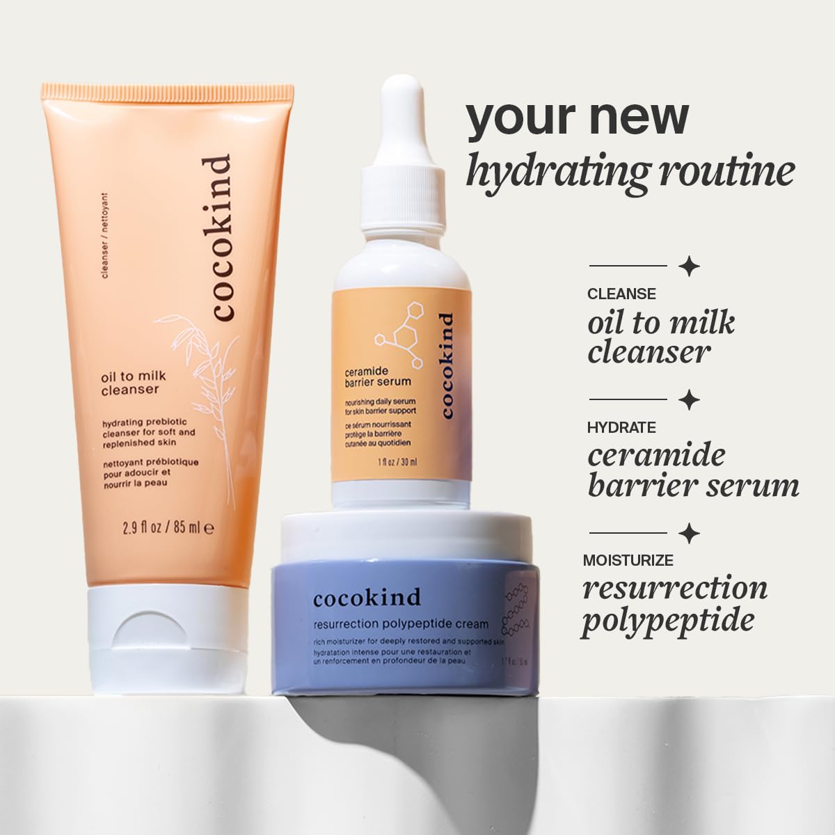 Cocokind Resurrection Polypeptide Cream velvety finish on skin