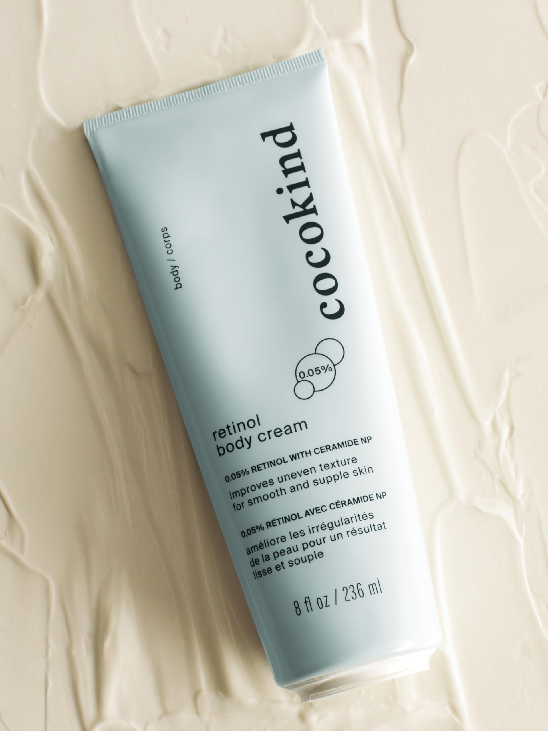 Cocokind Retinol Body Cream 8oz packaging ready for routine.