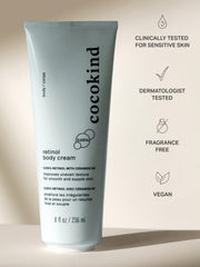 Cocokind Retinol Body Cream application close-up showing smooth absorption.