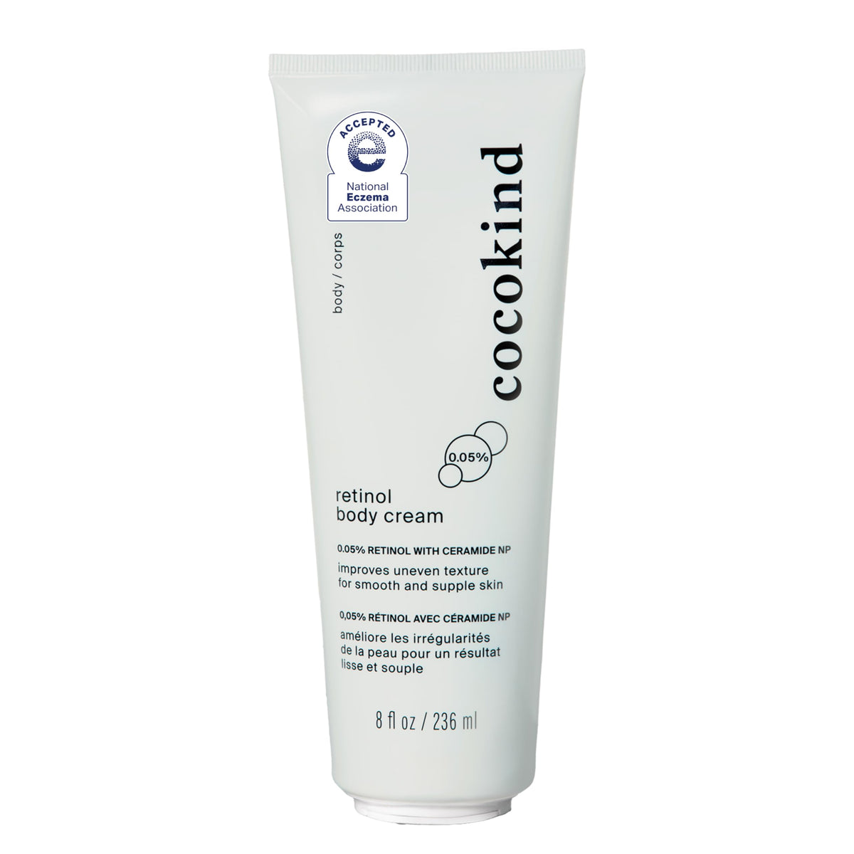 Cocokind Retinol Body Cream bottle ready for daily body hydration.