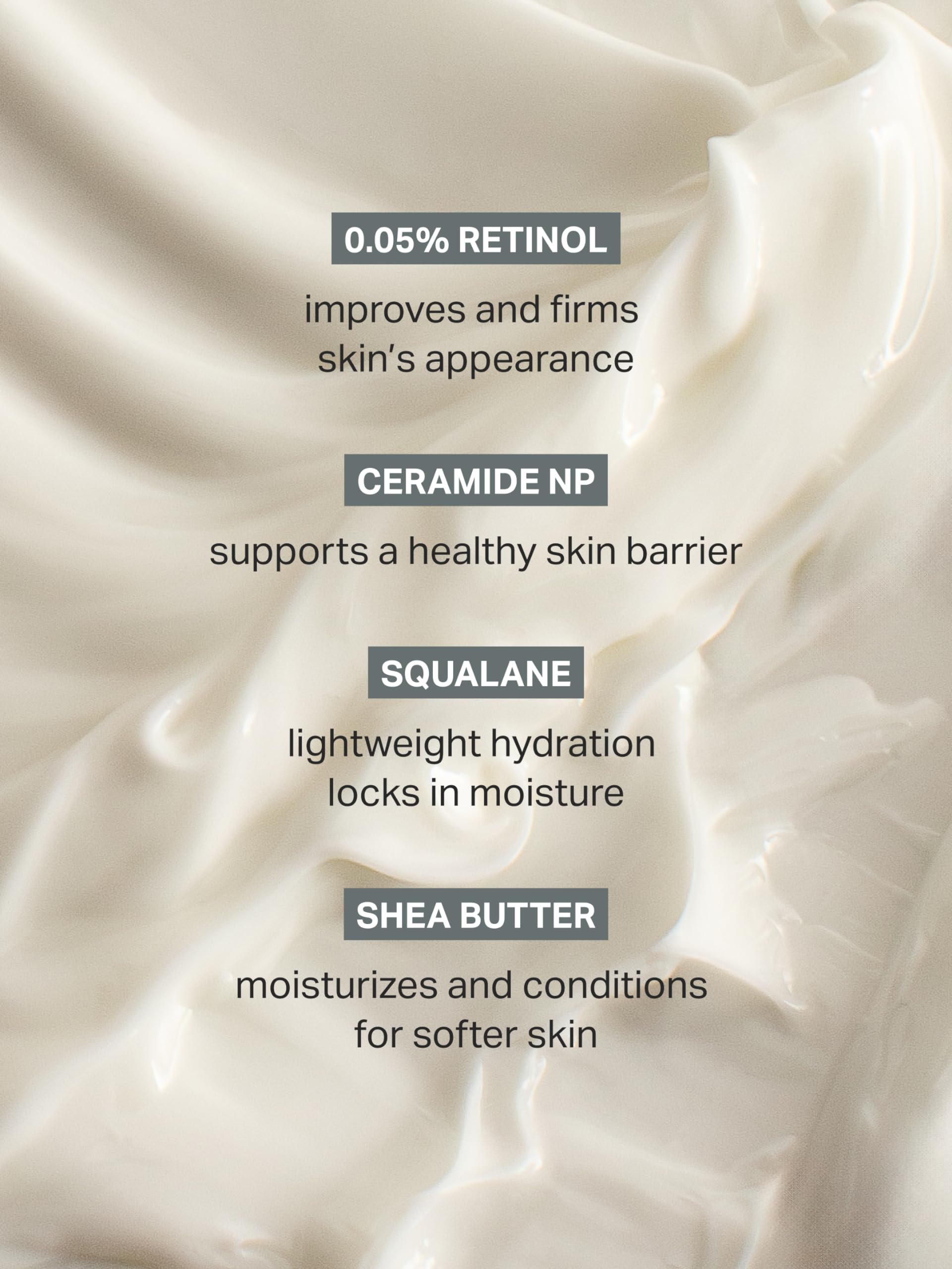 Cocokind Retinol Body Cream vegan cruelty-free ethos on packaging.