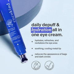 Cocokind eye cream hydrates the under-eye contour for a refreshed look.