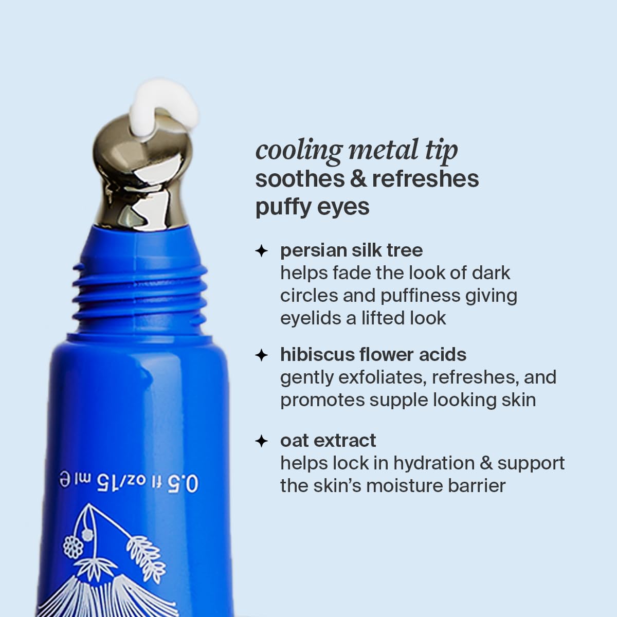 Eye cream applied around the eye contour to support hydration.