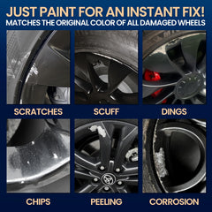 Cocomfix paint pen applying on a wheel to repair scratches