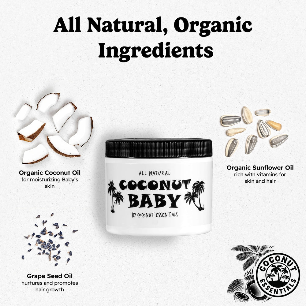 Coconut Essentials Baby Oil all-natural moisturizer for delicate baby skin