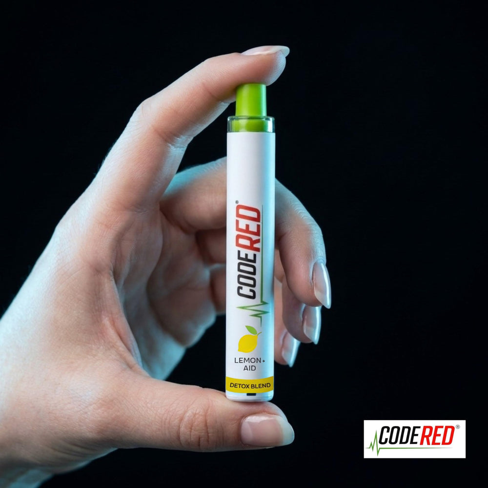 Code Red V-Aid Diffuser Pen travel case paired for on-the-go wellness.