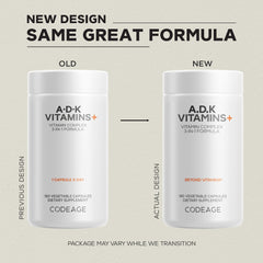Codeage ADK vitamins bottle in hand for easy daily use.