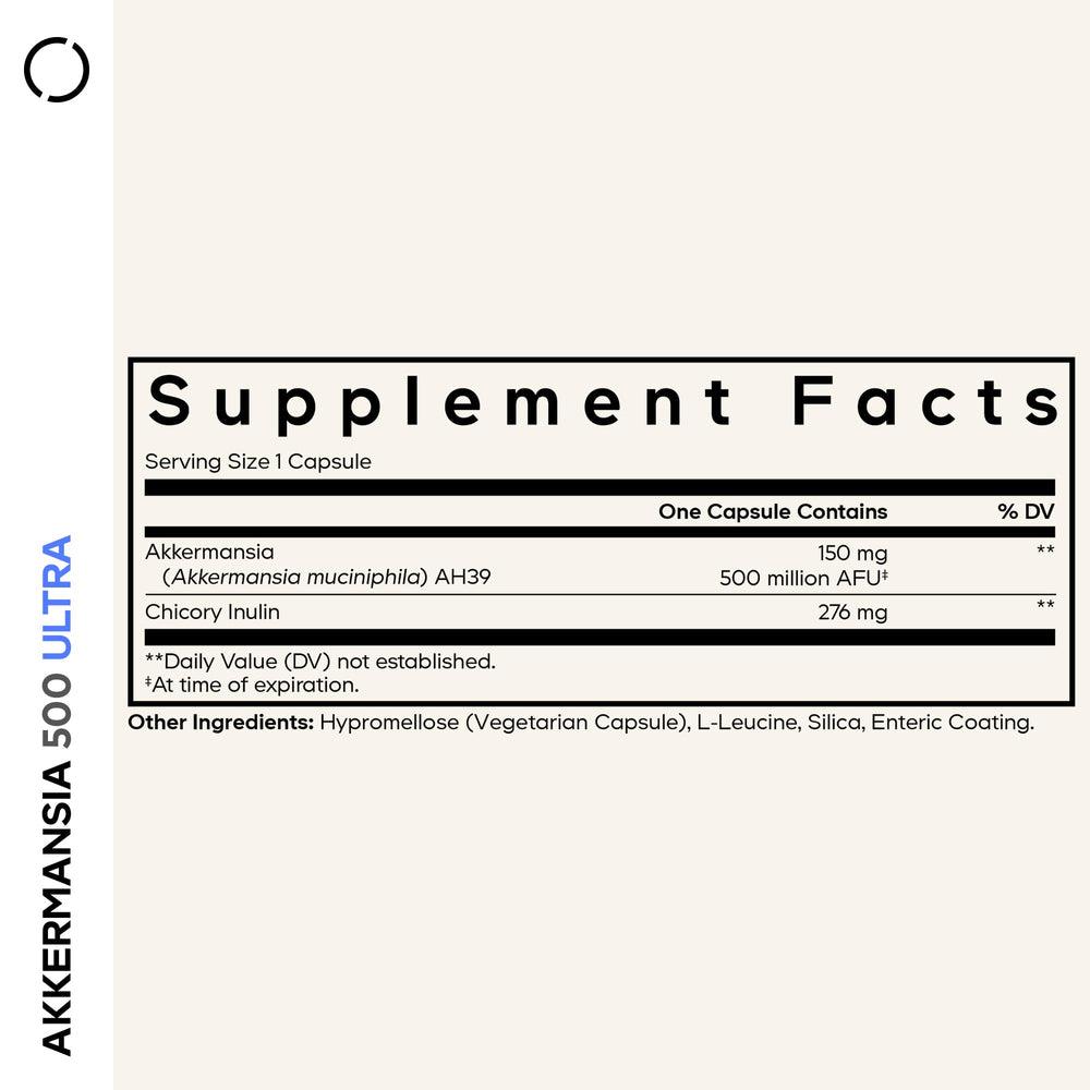 Codeage Akkermansia Ultra capsules for convenient daily intake.
