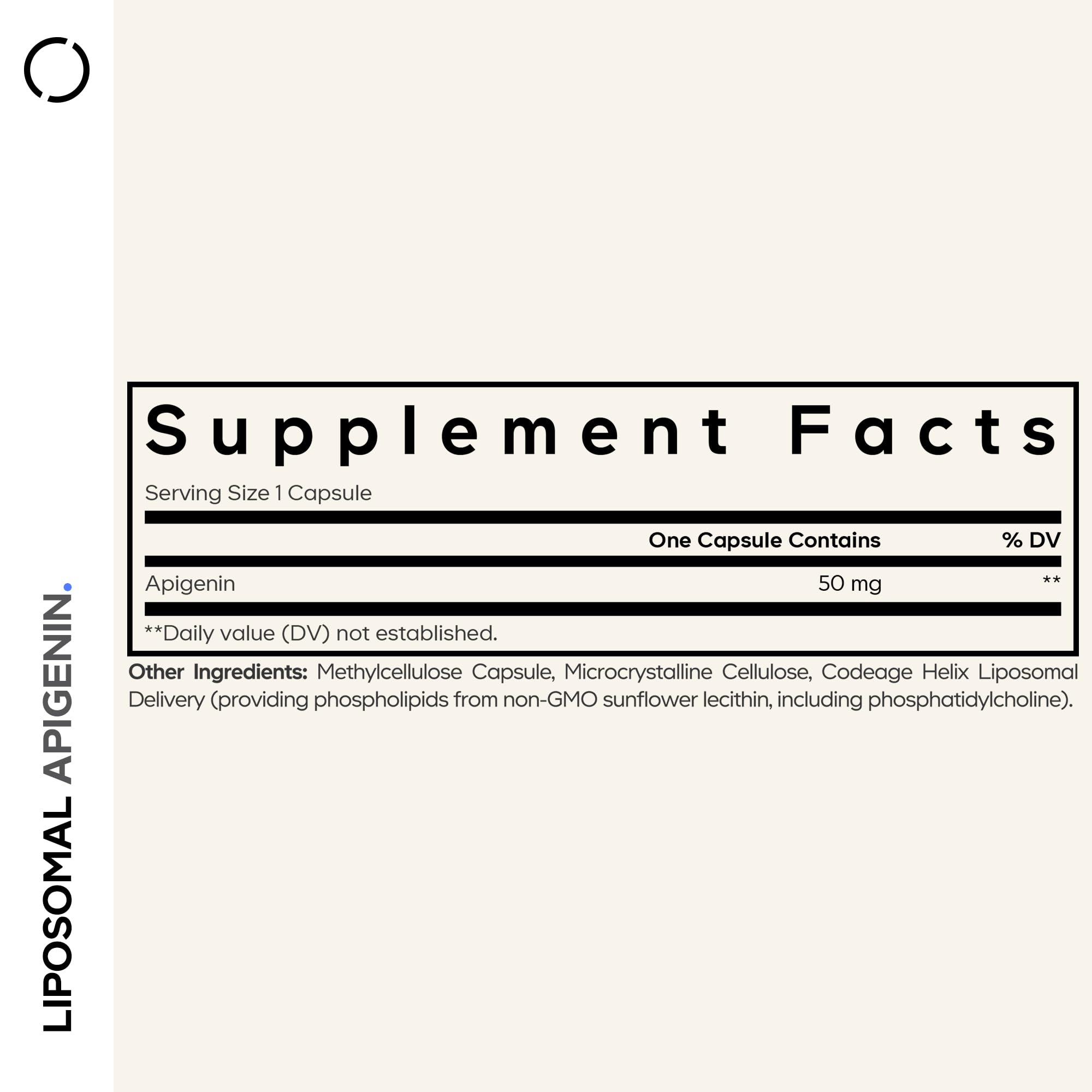 Codeage Apigenin bottle showcases 3-month supply for simple daily routine