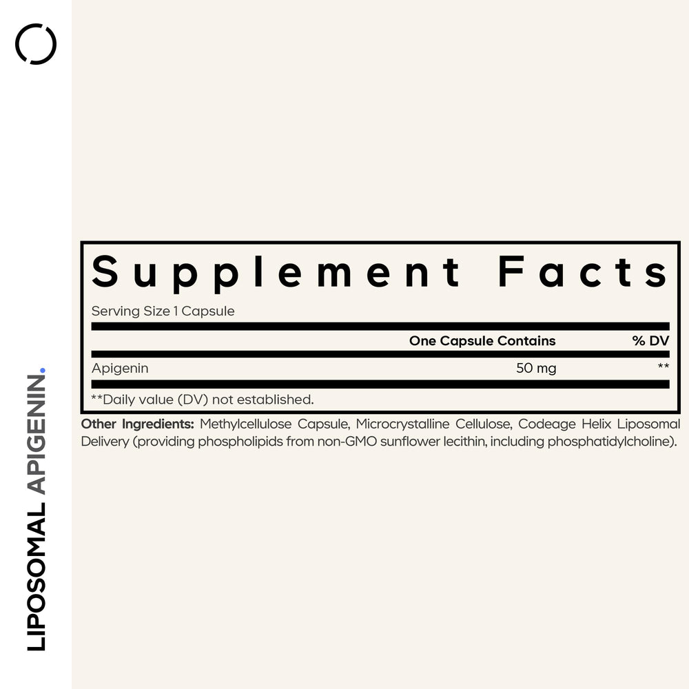 Codeage Apigenin bottle showcases 3-month supply for simple daily routine