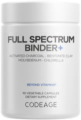 Codeage Binder activated charcoal capsules for convenient daily use.
