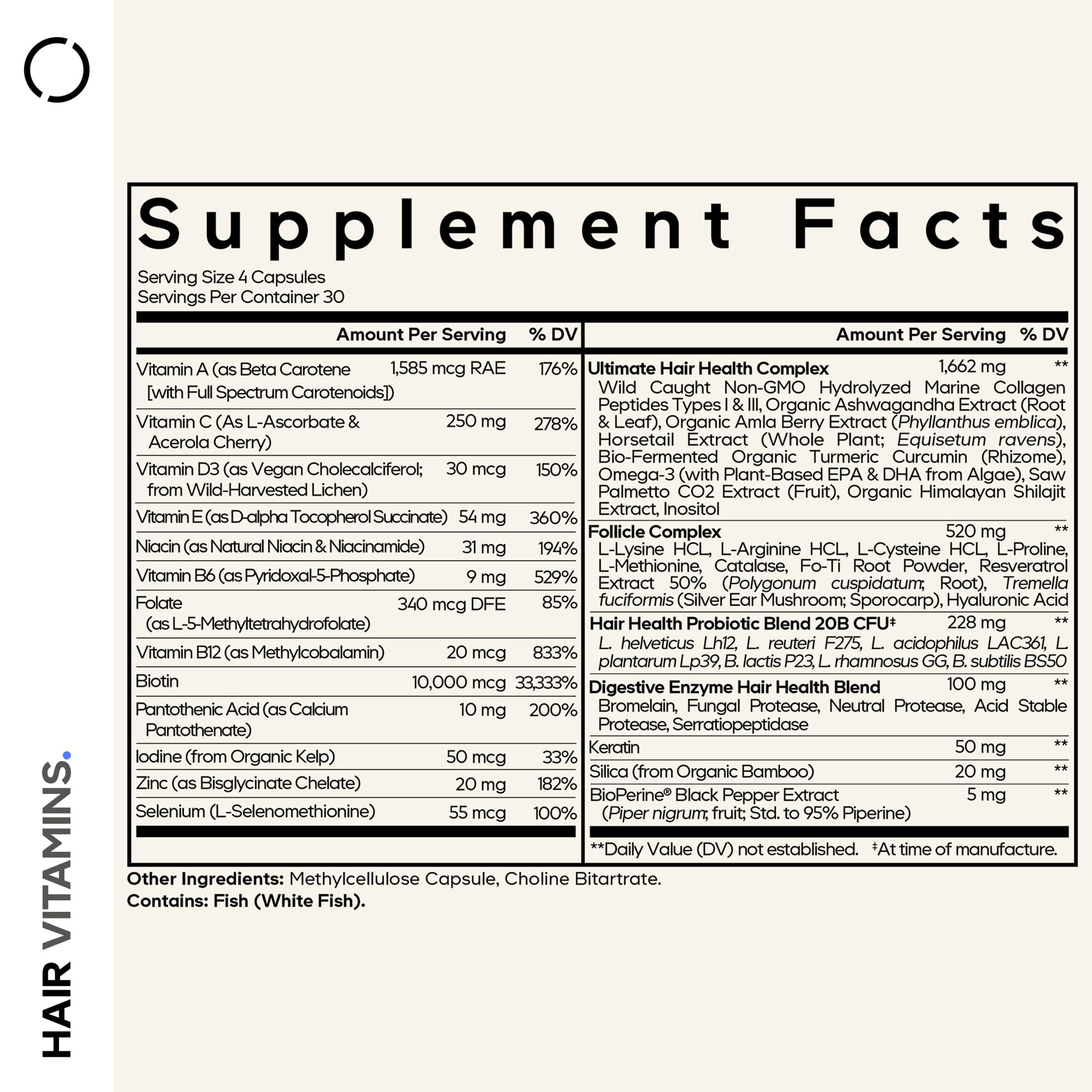 Codeage collagen type I-III supporting hair structure