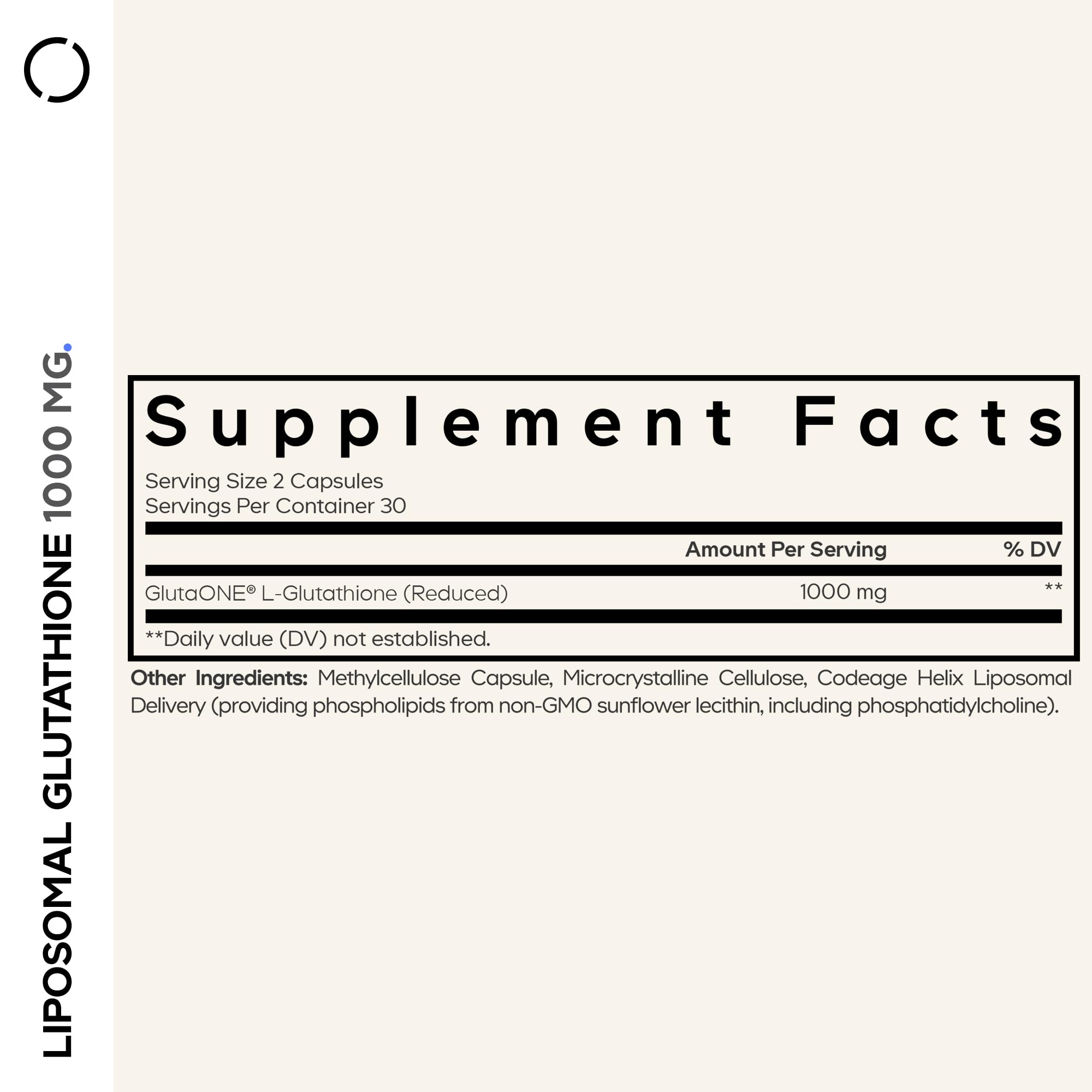 Codeage Liposomal Glutathione capsules close-up highlighting high-potency delivery.