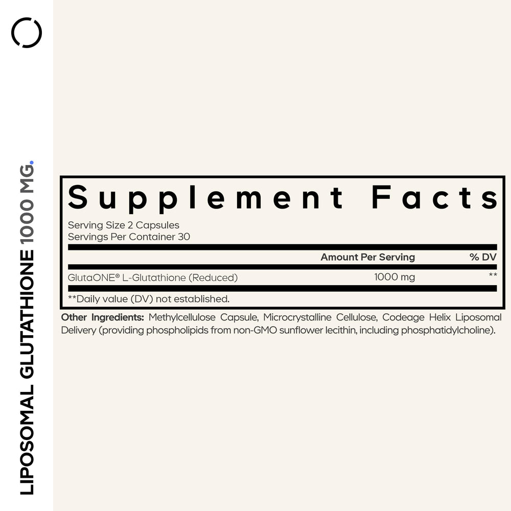 Codeage Liposomal Glutathione capsules close-up highlighting high-potency delivery.