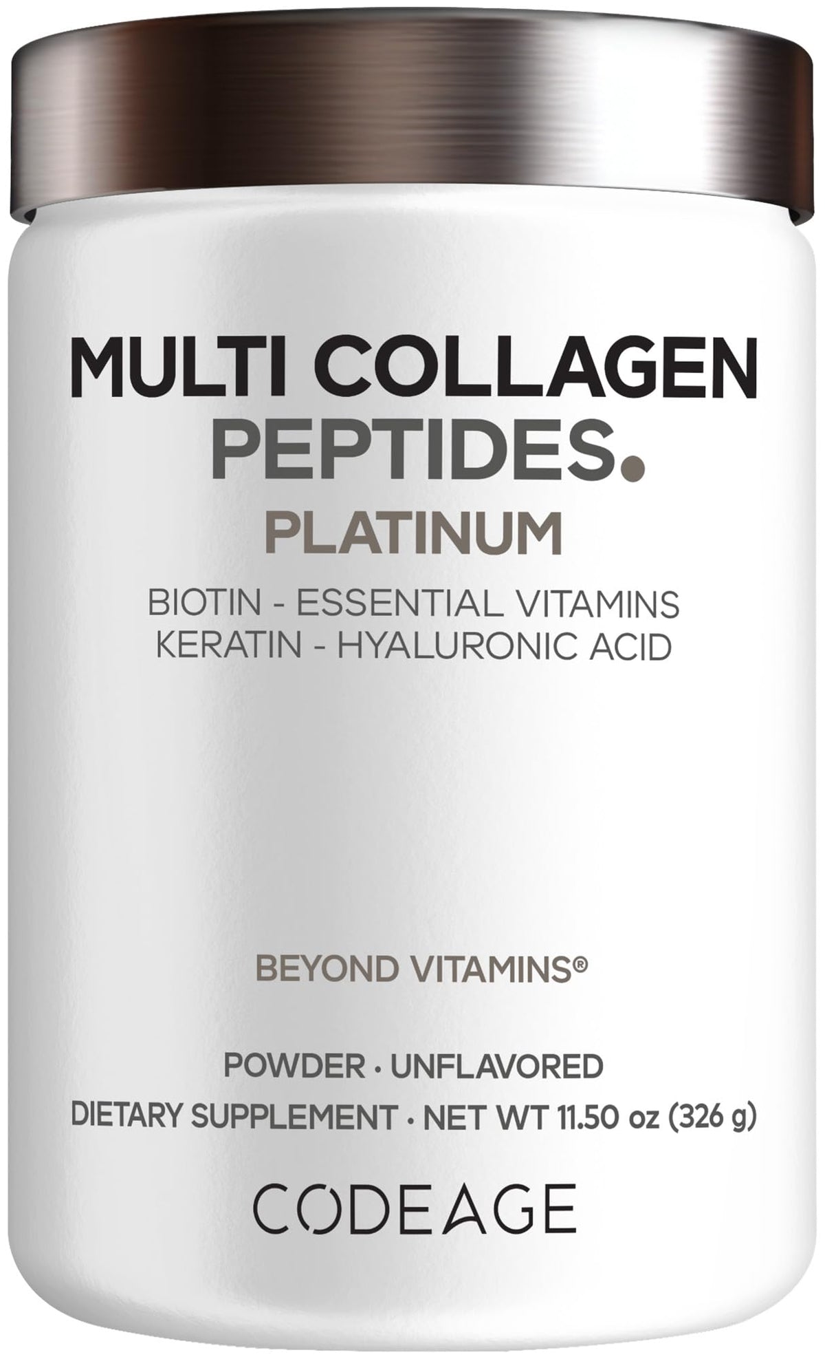 Codeage Multi Collagen tub front view for a daily wellness routine.
