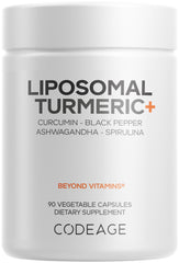 Codeage Organic Turmeric Supplement capsules with 95% curcumin for daily use.