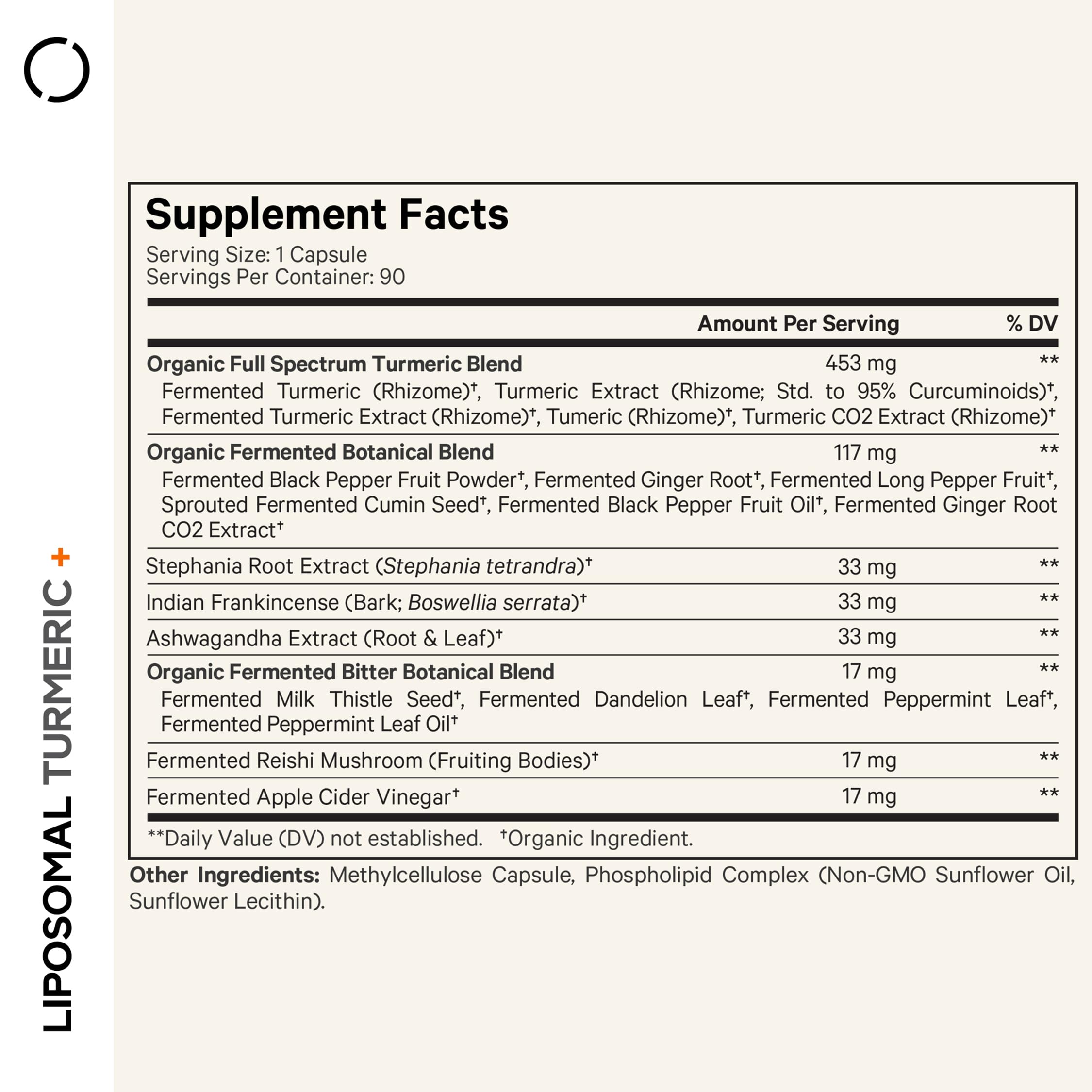Codeage Organic Turmeric Supplement liposomal delivery visual for enhanced absorption.
