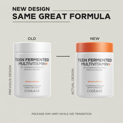 Codeage Teen Multivitamin back label with ingredients and dosage for informed choices