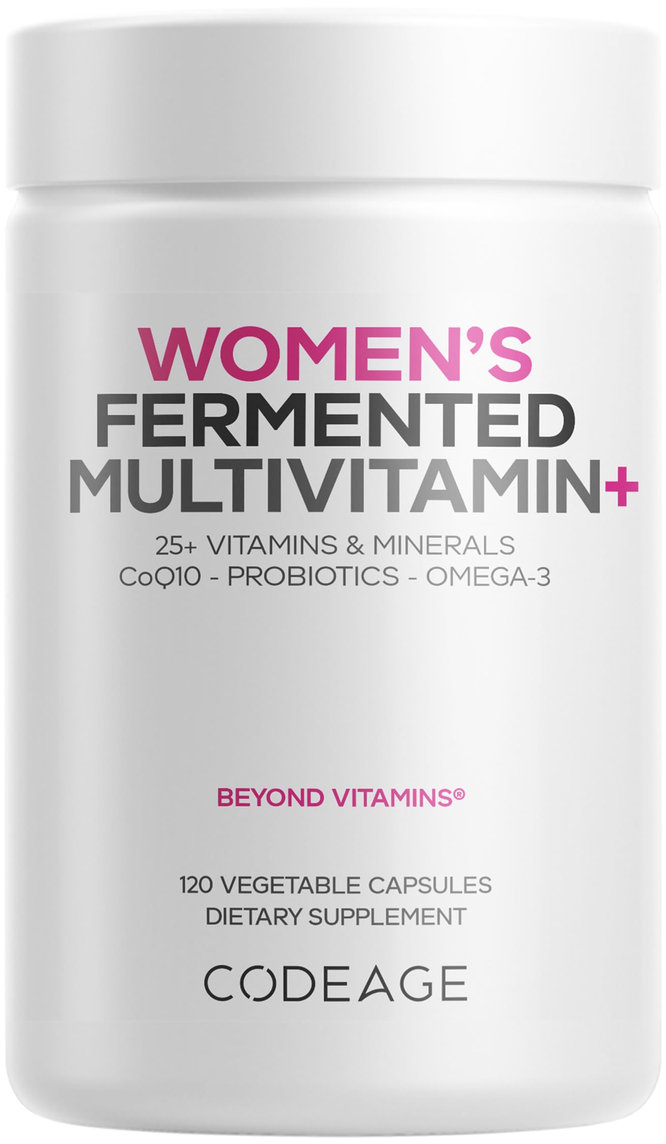 Codeage Women's Daily Multivitamin bottle front view for daily wellness support.
