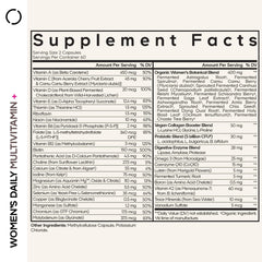Codeage Women's Daily Multivitamin label close-up highlighting organic whole foods.