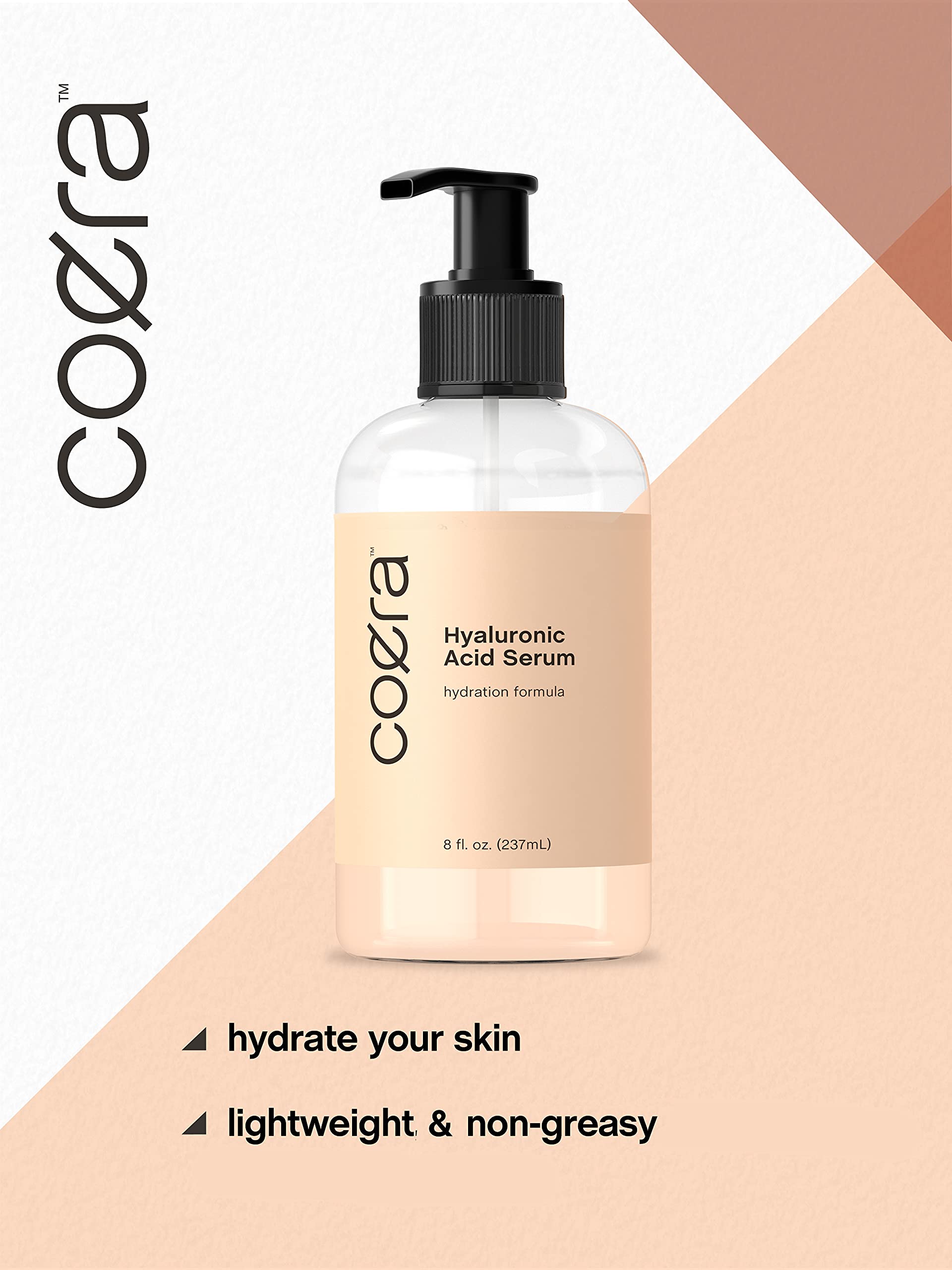 Coera Hyaluronic Acid Serum texture swatch showing silky, fast-absorbing hydration