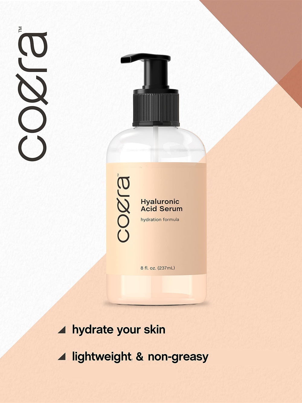 Coera Hyaluronic Acid Serum texture swatch showing silky, fast-absorbing hydration