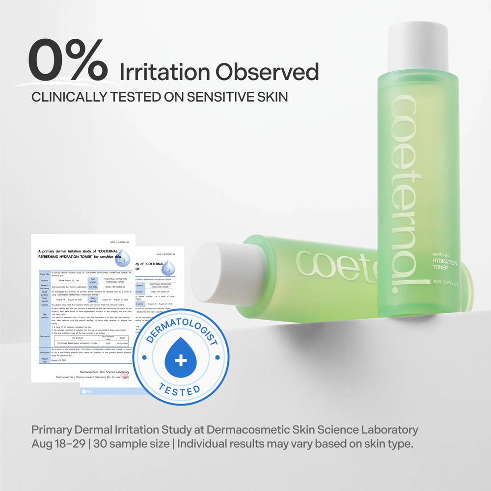 Coeternal Hydration Toner leaves a dewy glow on the skin after use.