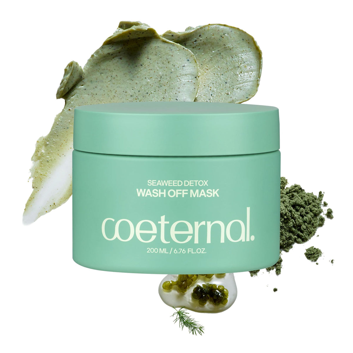 Coeternal Seaweed Detox Wash Off Mask bottle showing cooling formula for refreshed pores.