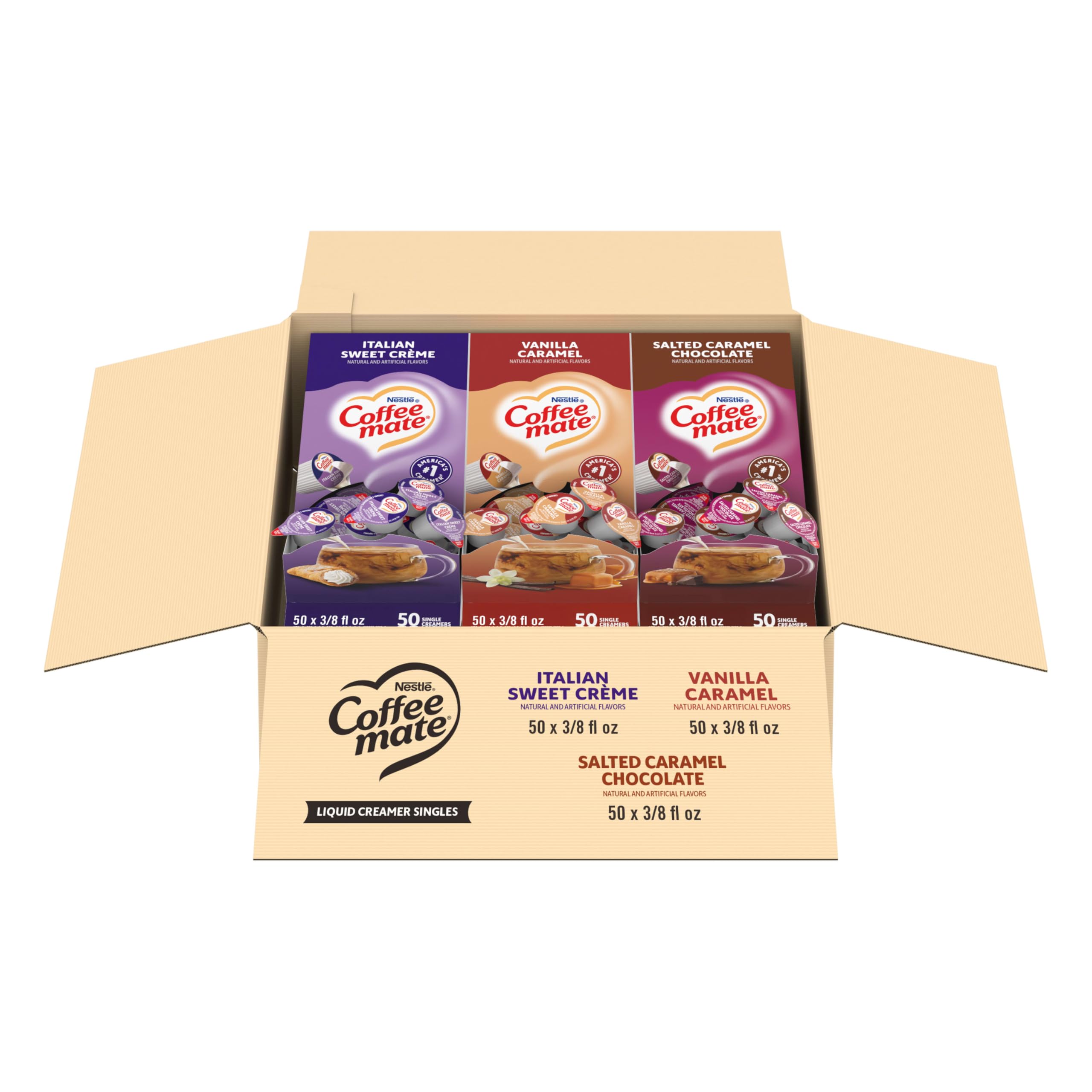 Coffee mate Italian Sweet Creme creamer singles pour enriches coffee with gelato-inspired flavor