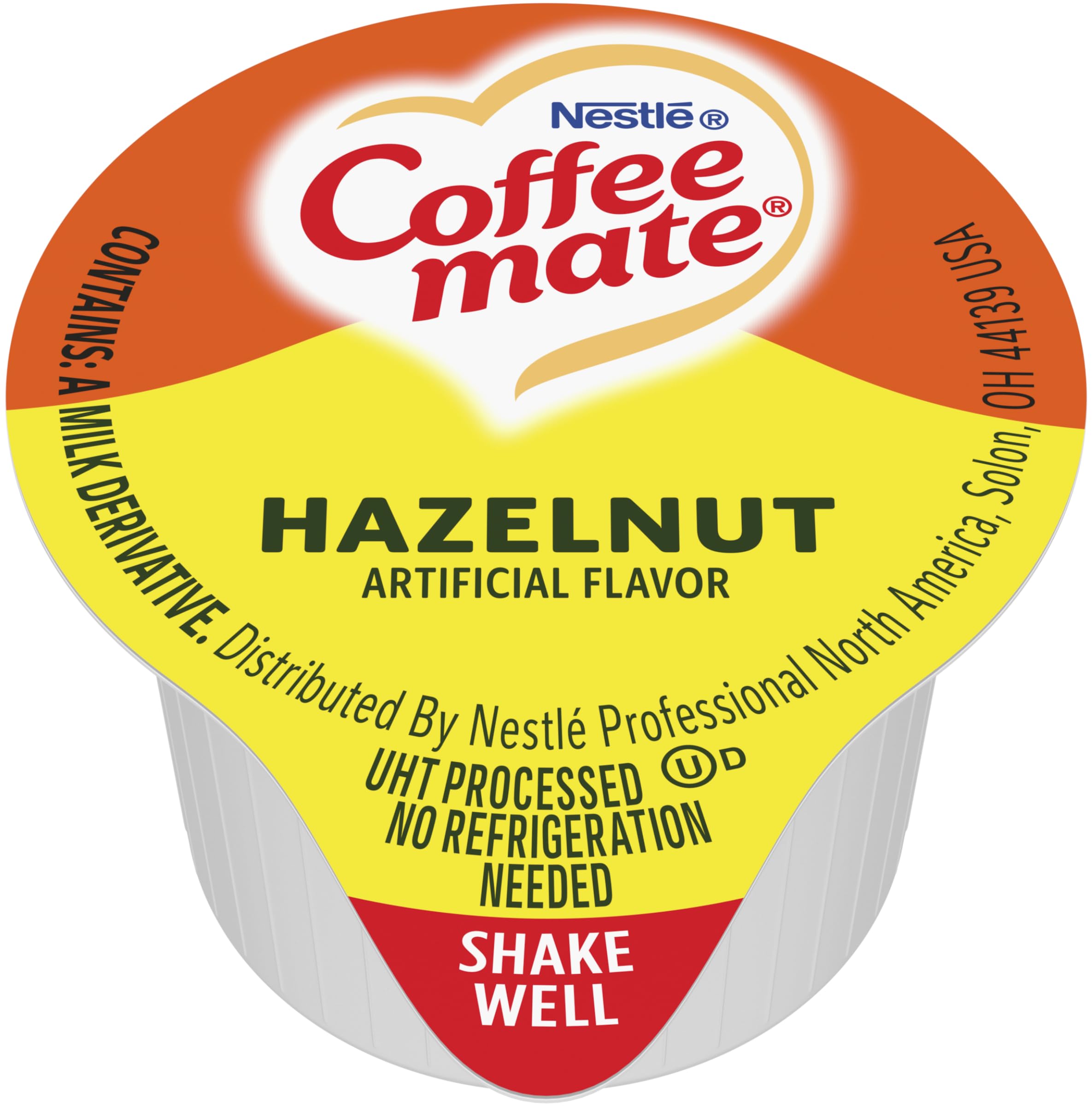 Coffee Mate Hazelnut Singles in cold beverage for iced coffee flavor.
