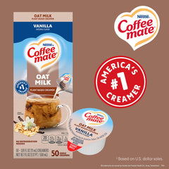 Coffee Mate non-dairy vanilla creamer singles blend quickly into hot or cold beverages.