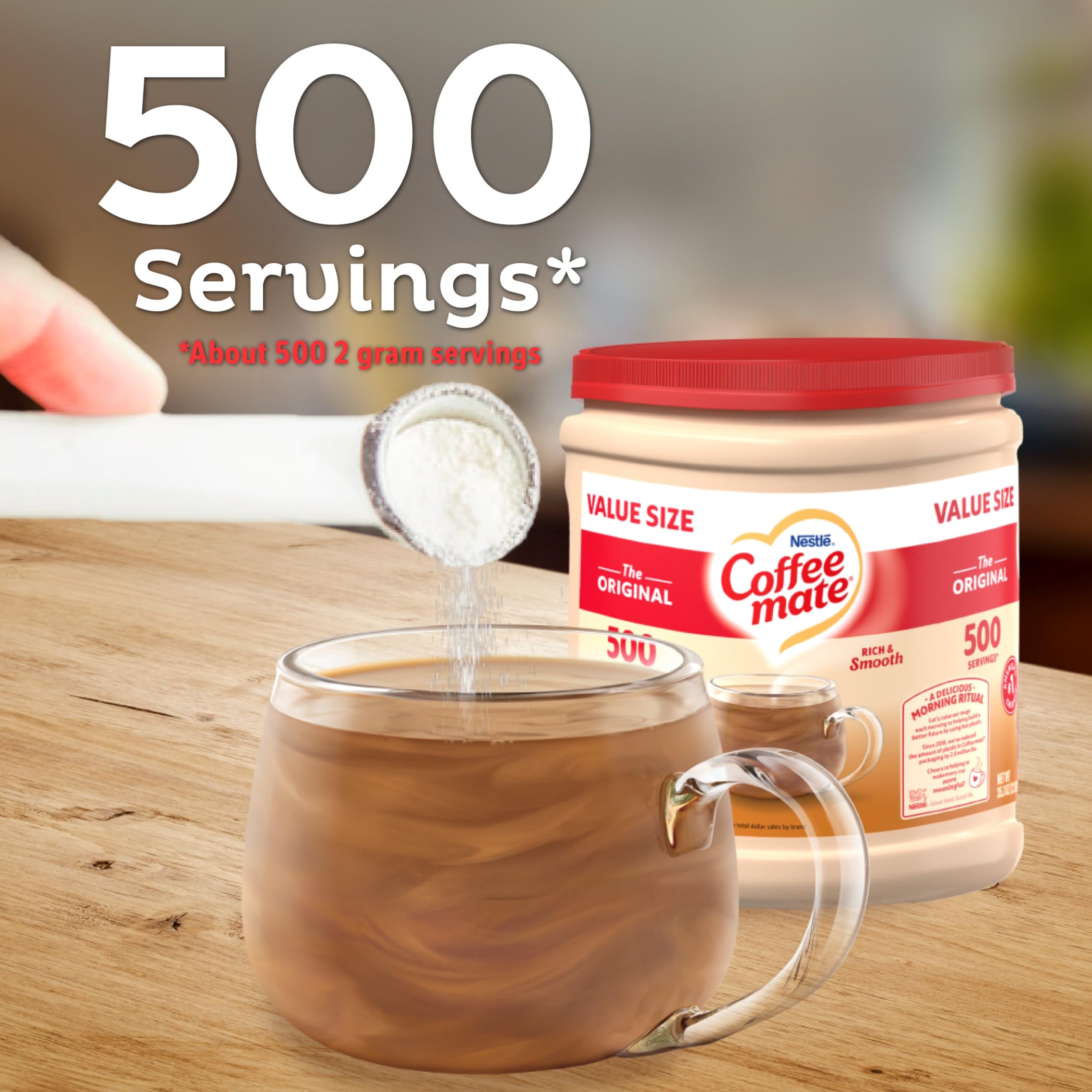 Mug of coffee with Coffee Mate Original delivering a creamy finish.