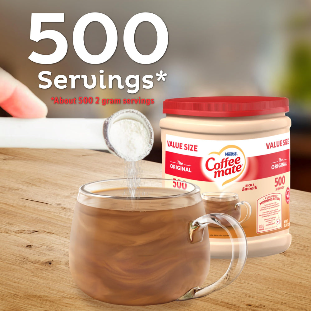 Mug of coffee with Coffee Mate Original delivering a creamy finish.
