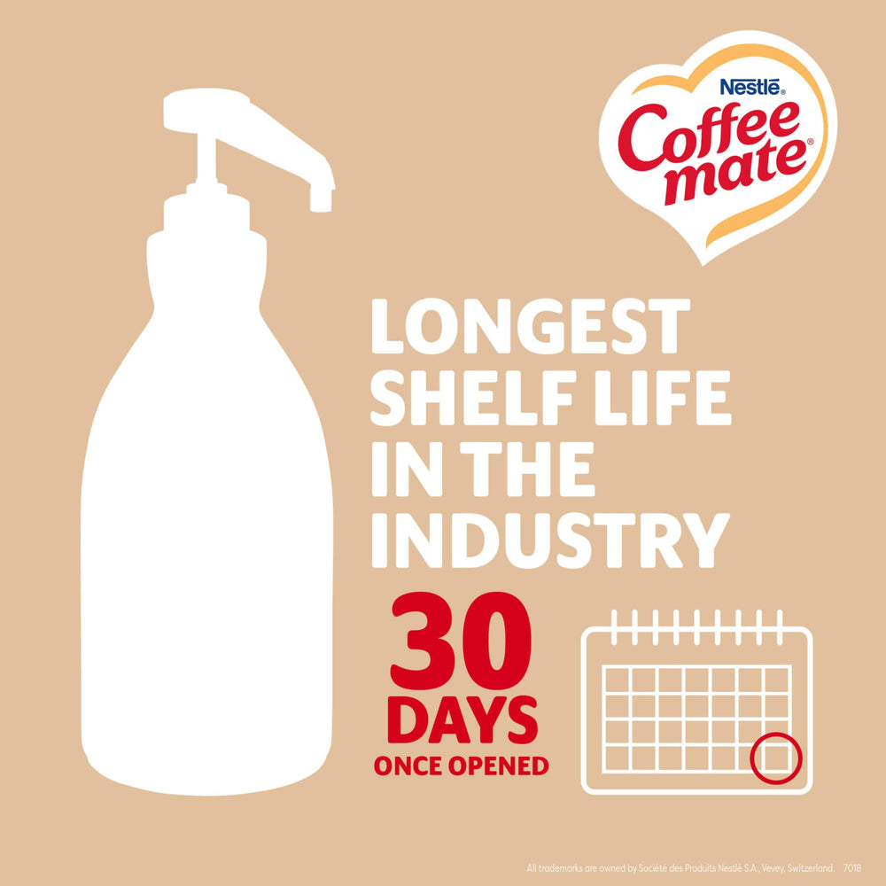 Coffee Mate shelf-stable creamer at room temperature.
