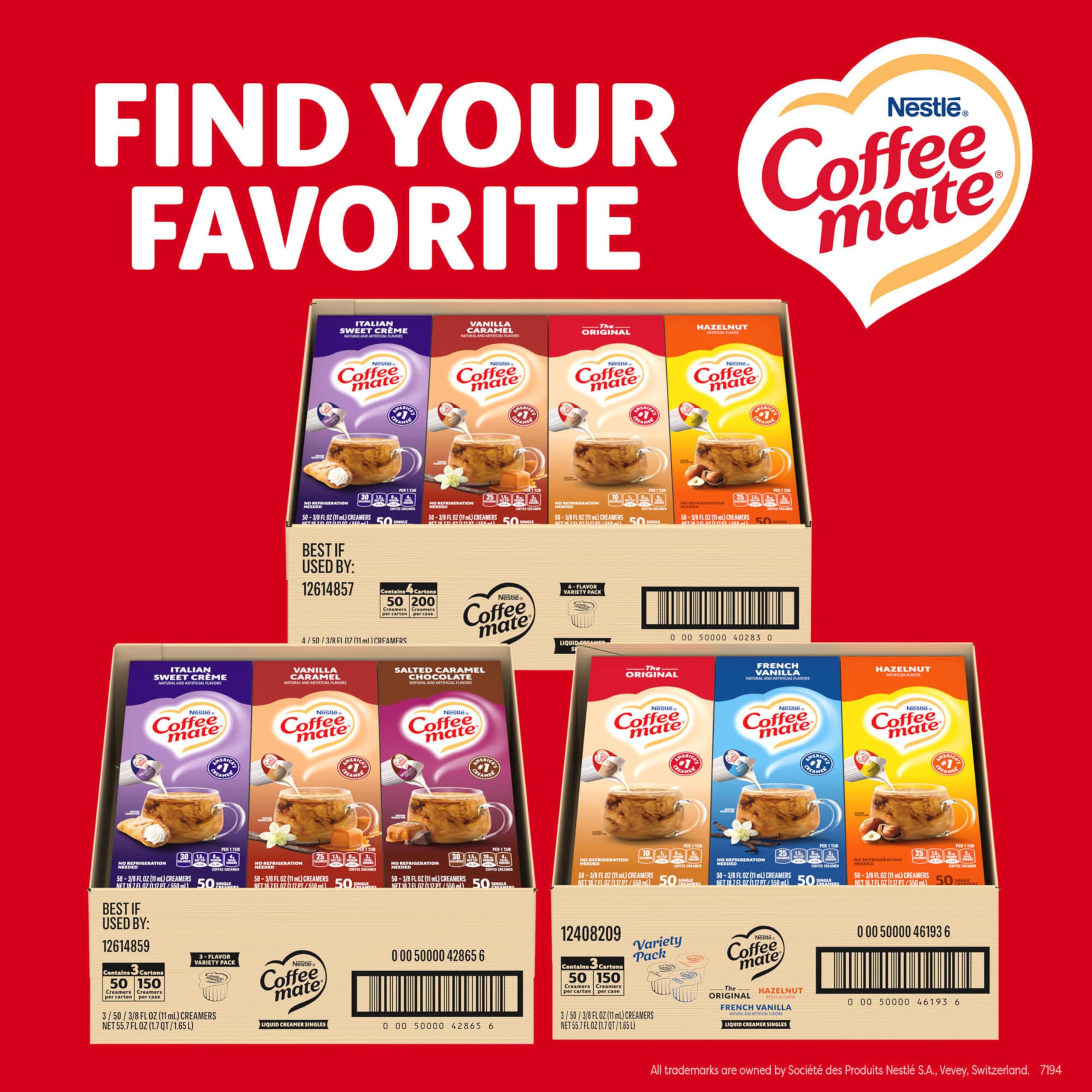 Coffee Mate shelf-stable creamer singles require no refrigeration for flexible service