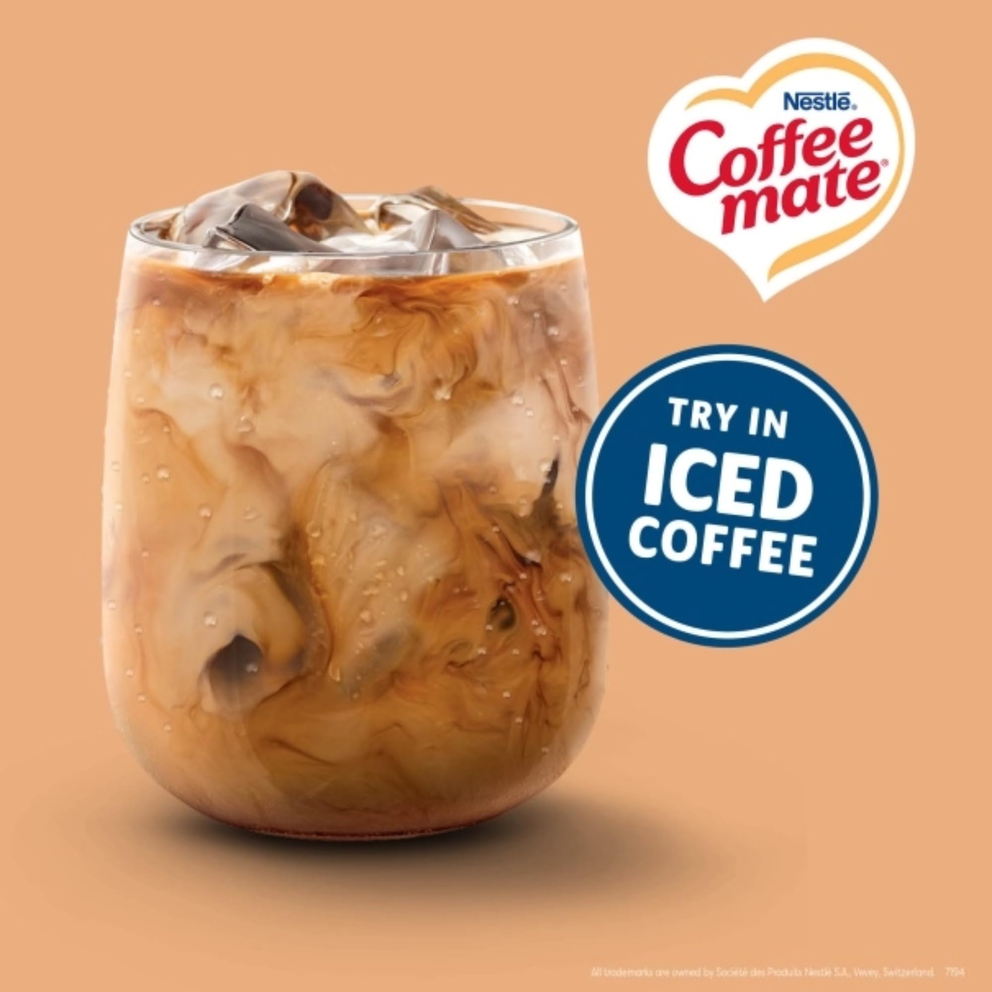 Creamy swirl added to a latte using Coffee-mate Vanilla Caramel.