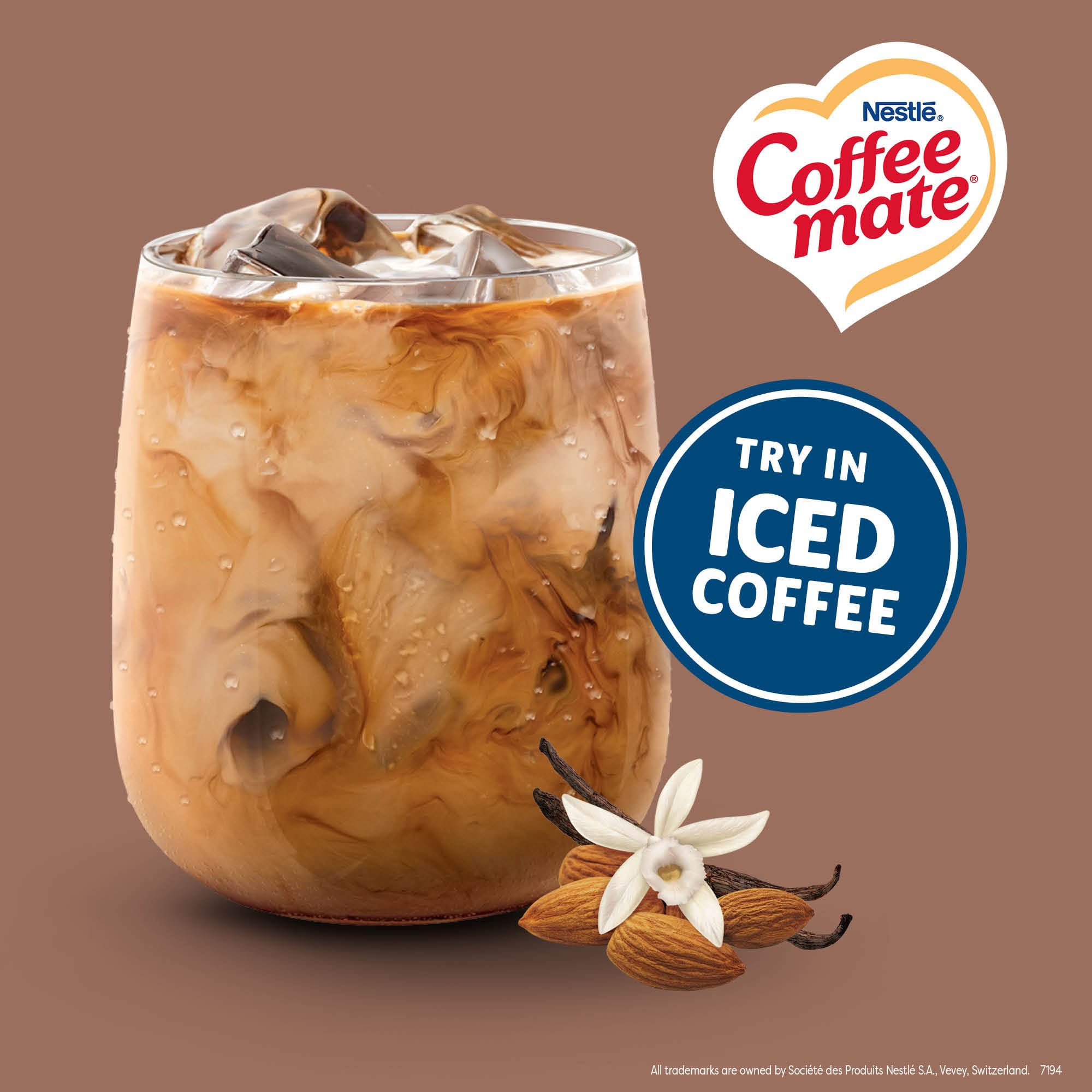 Coffee Mate vanilla oat milk creamer singles keep freshness sealed.