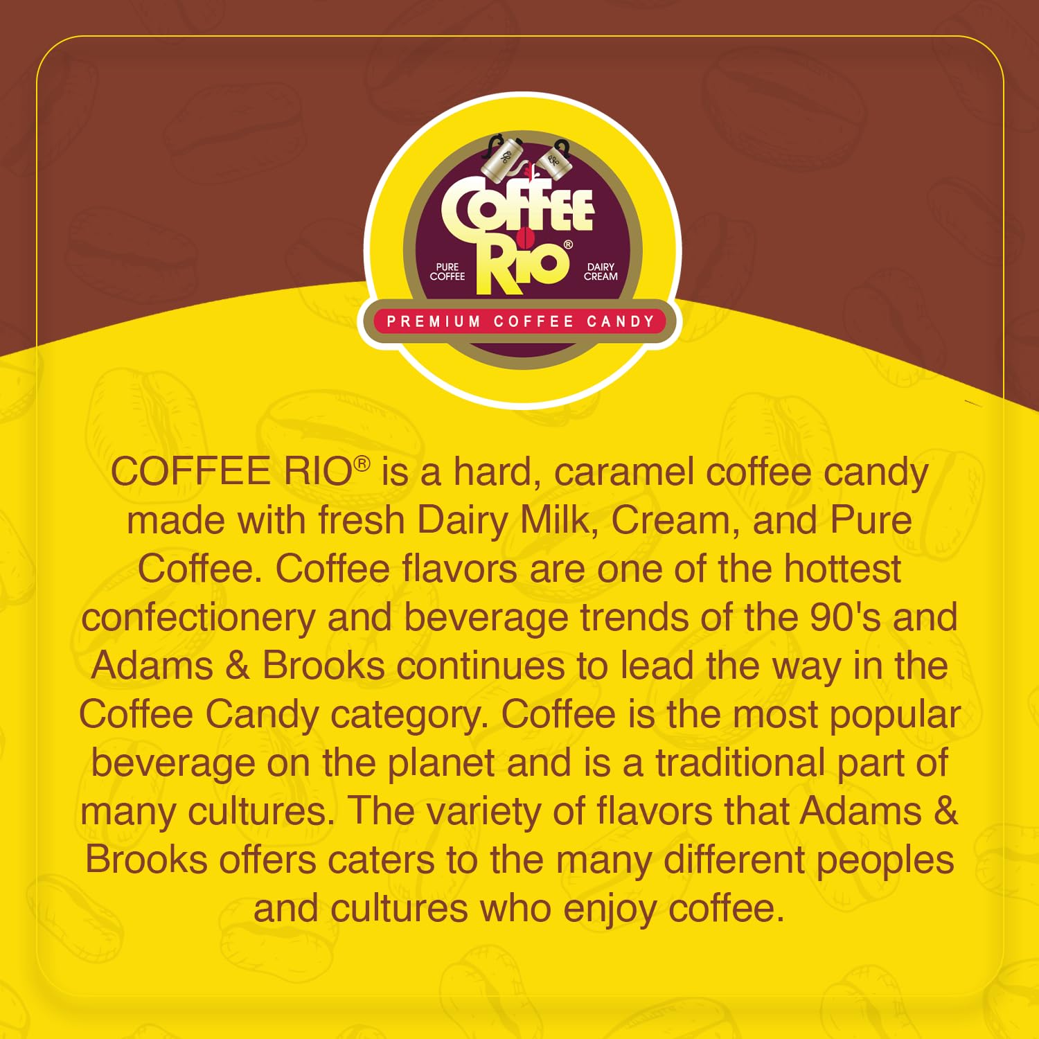 Individually wrapped Coffee Rio candies for on-the-go snacking.