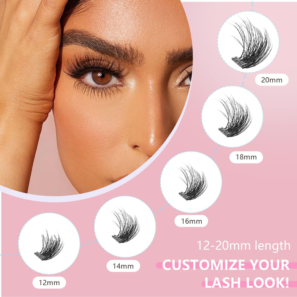 Cofier D curl fluffy lash clusters close-up showing natural volume.