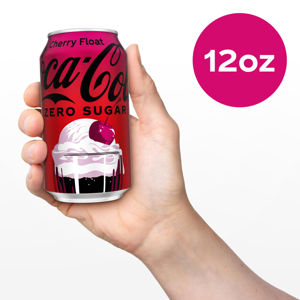 Coca-Cola Zero Sugar Cherry Float 12-pack shot showcases value and sharing.