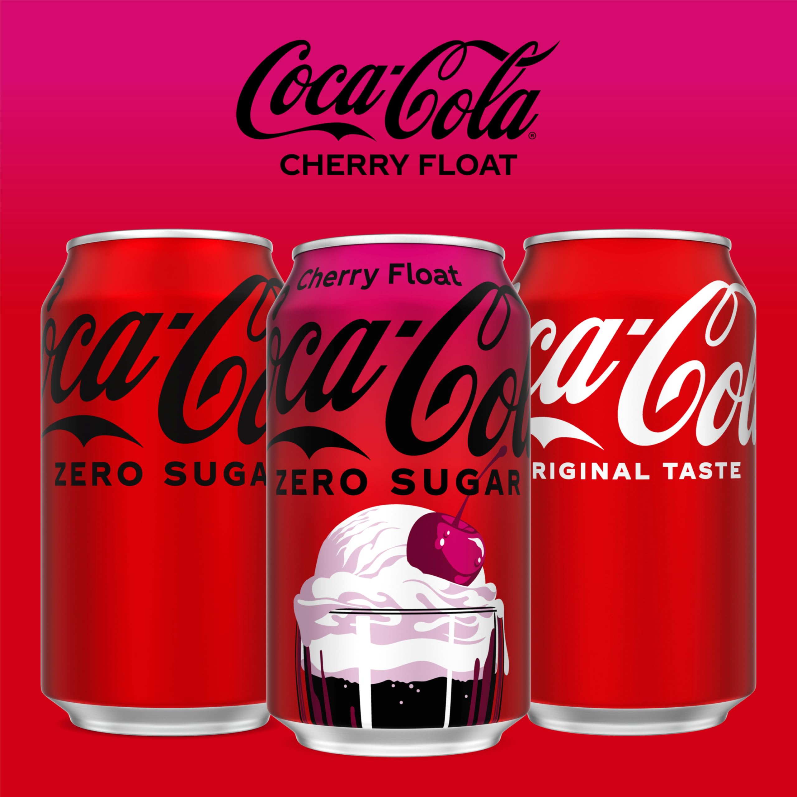 Coca-Cola Zero Sugar Cherry Float pack on shelf attracts attention.