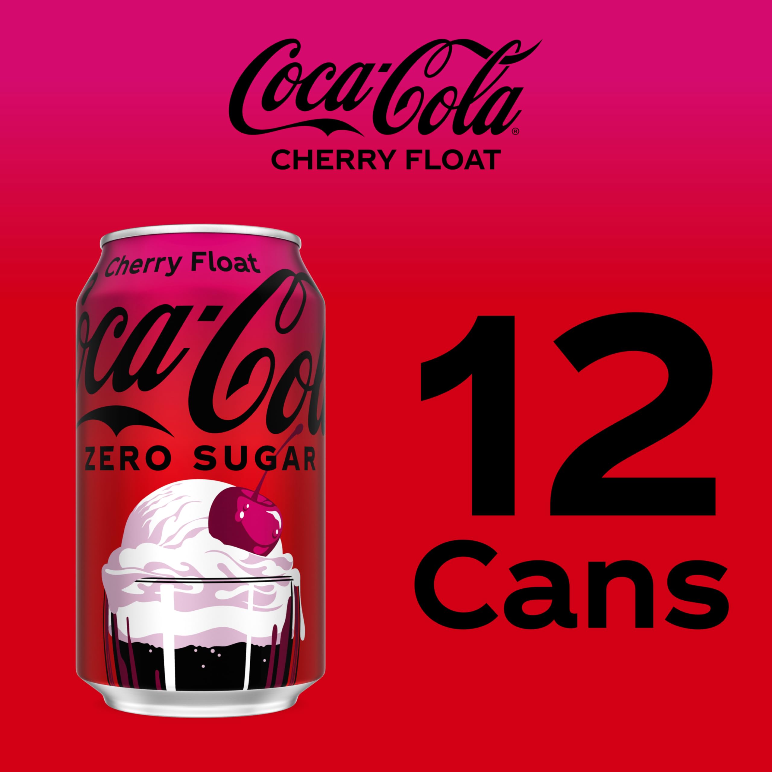 Coca-Cola Zero Sugar Cherry Float soda fizz closeup highlights bubbly texture.
