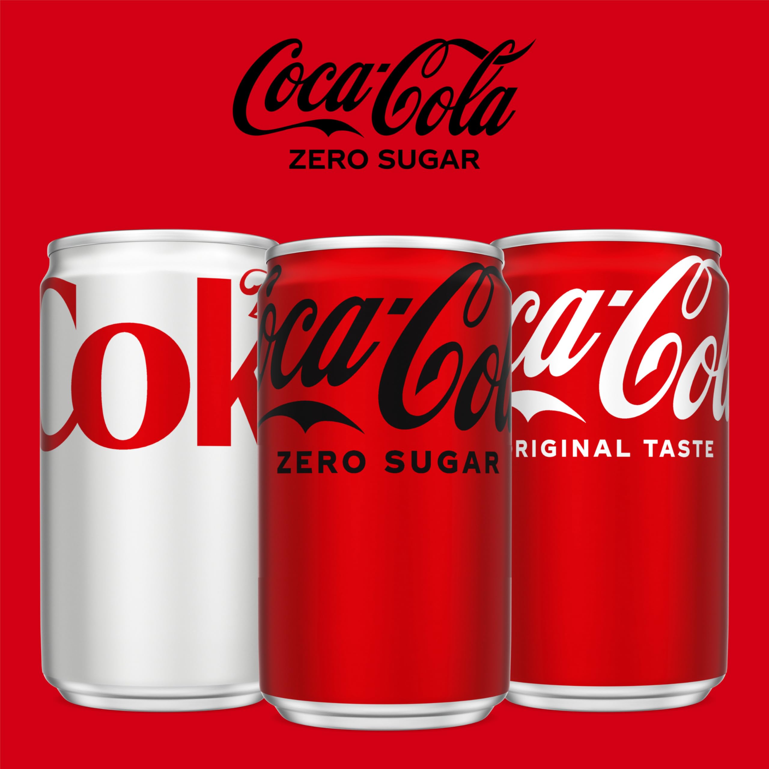 Coke Zero Sugar mini-can resting on desk during break.