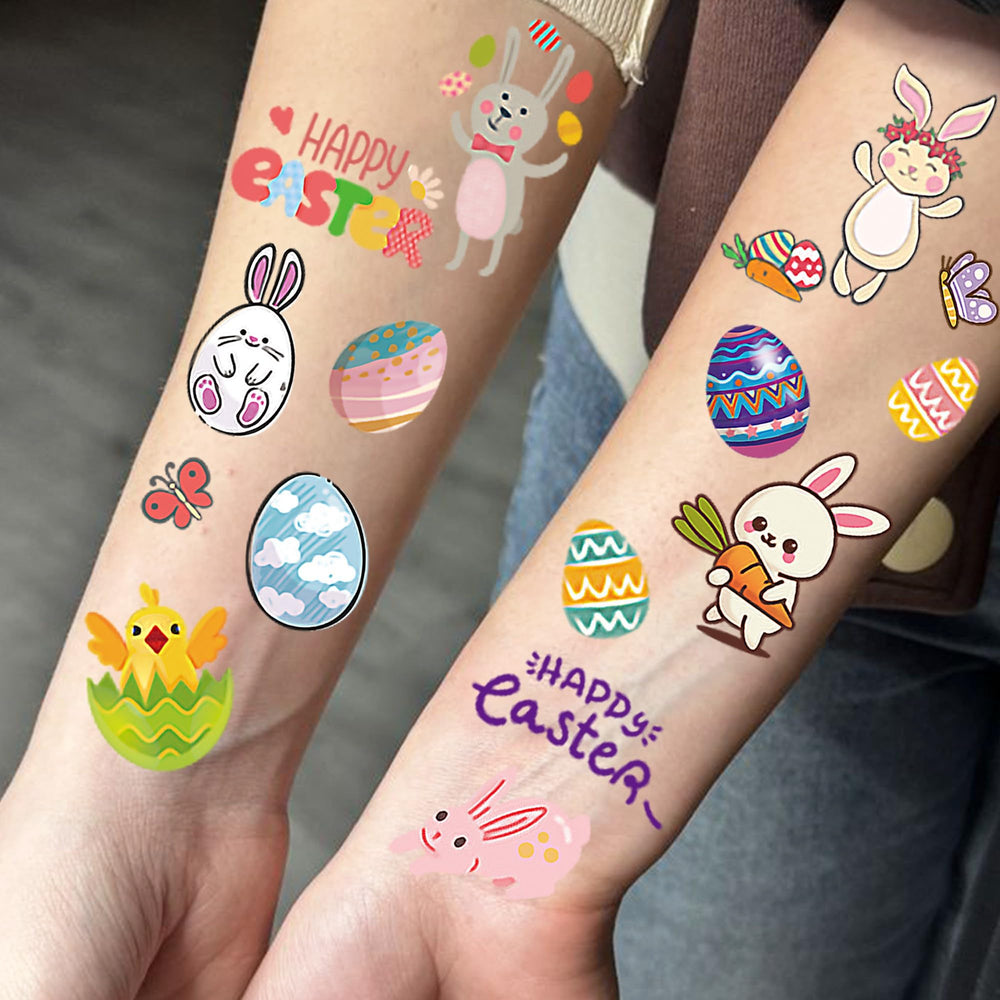 COKTAK Easter tattoos chickens and gifts motif for party favors and crafts.